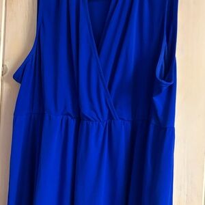torrid Royal Blue Sleeveless V-Neck Blouse